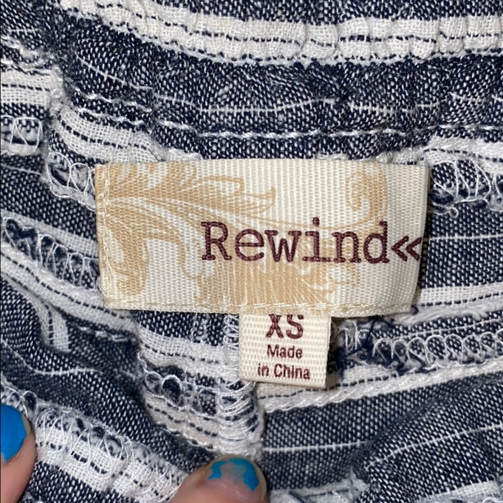 Navy & White Drawstring Shorts - Picture 3 of 3